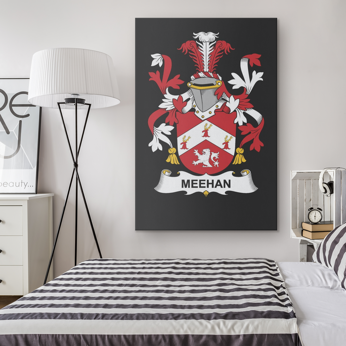 Irish Family Crest - Meehan - Canvas Print Wall Art
