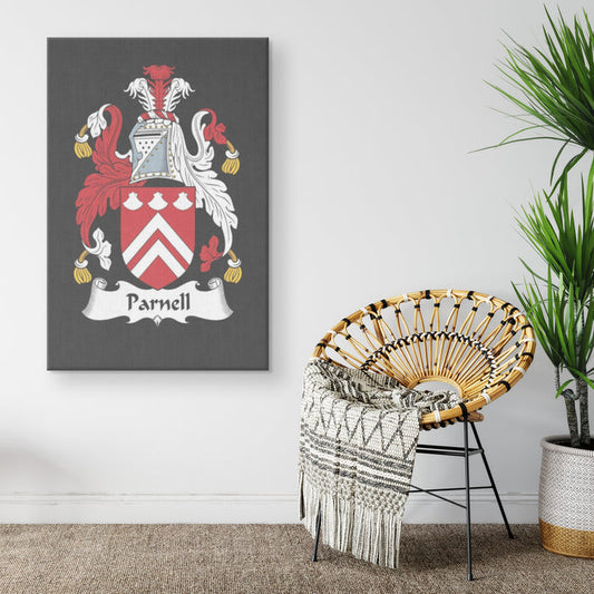 Irish Family Crest - Parnell - Canvas Print Wall Art