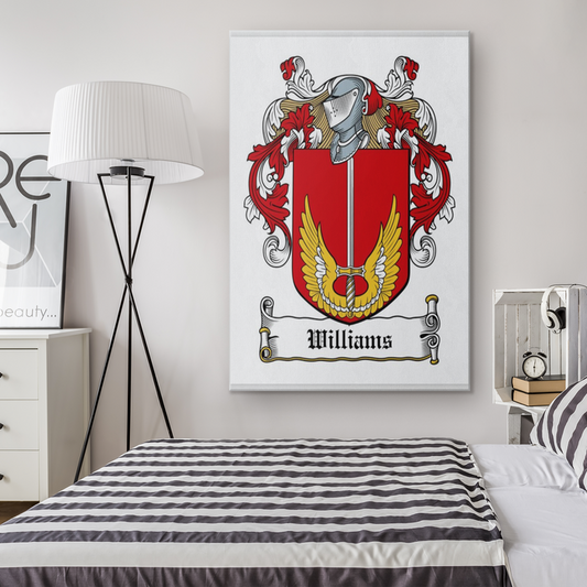 Irish Family Crest - Williams - Canvas Print Wall Art