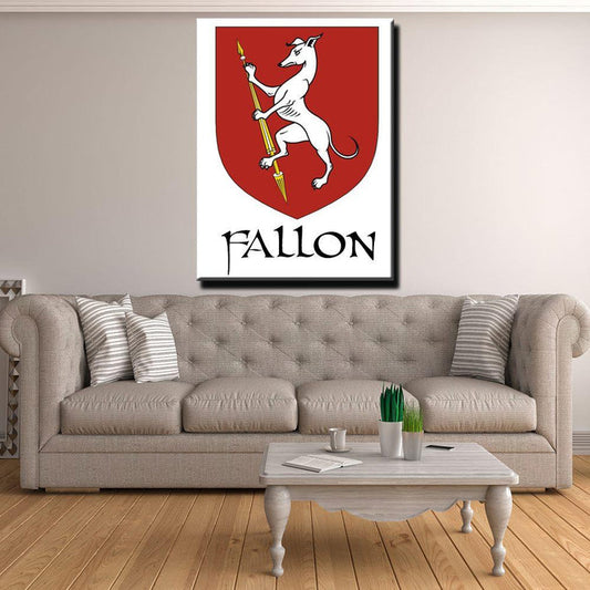 Irish Family Shield - Fallon - Canvas Print Wall Art