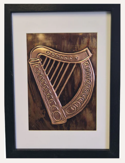 ☘️ Irish Harp Framed Copper ☘️