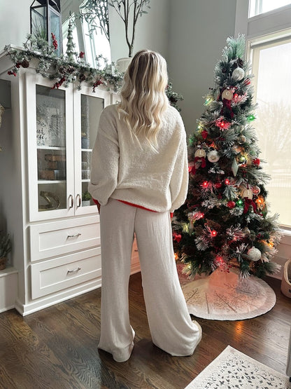 Jolly Pines Cream And Red Pullover