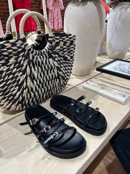 Lacy Black Sandal