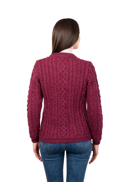 ☘️ Ladies Aran Button Cable Cardigan ☘️