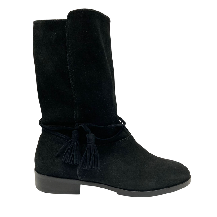 Land's End Women's Suede Slouch Black Boots