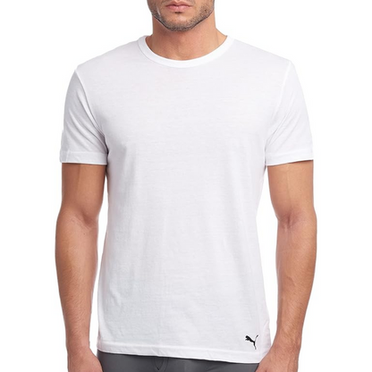 Puma Men's 3-Pack Premium Soft Cotton White Crew Neck T-Shirts