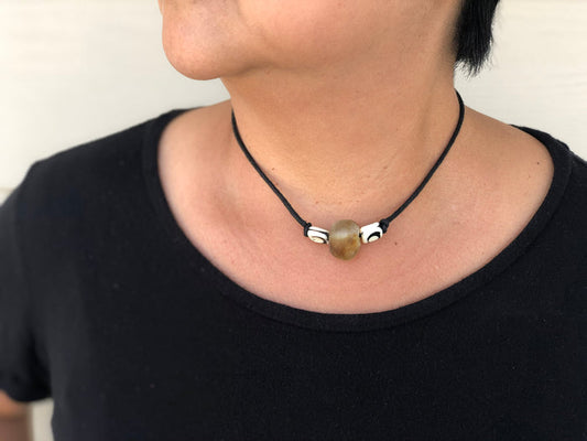 Necklace - ghana glass