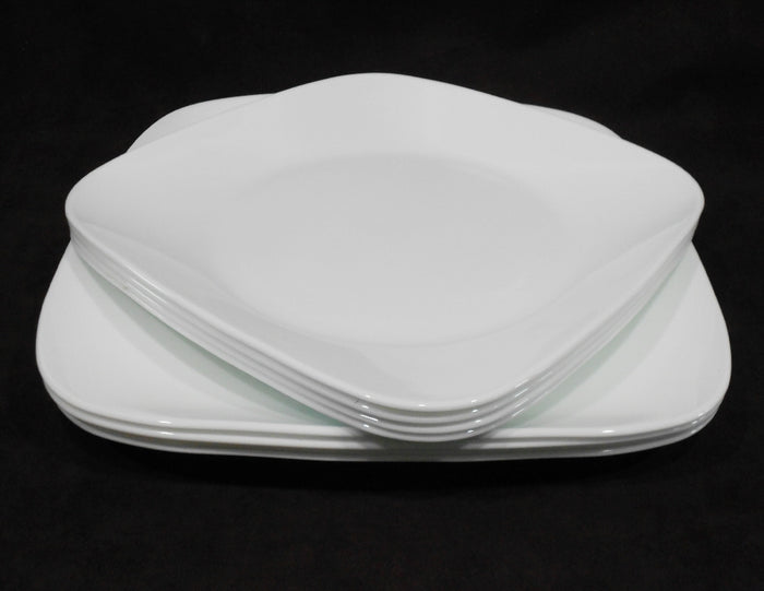 ❤️ NEW 12-pc CORELLE Square VIVID / PURE WHITE Dinnerware Set DINNER LUNCH BOWLS