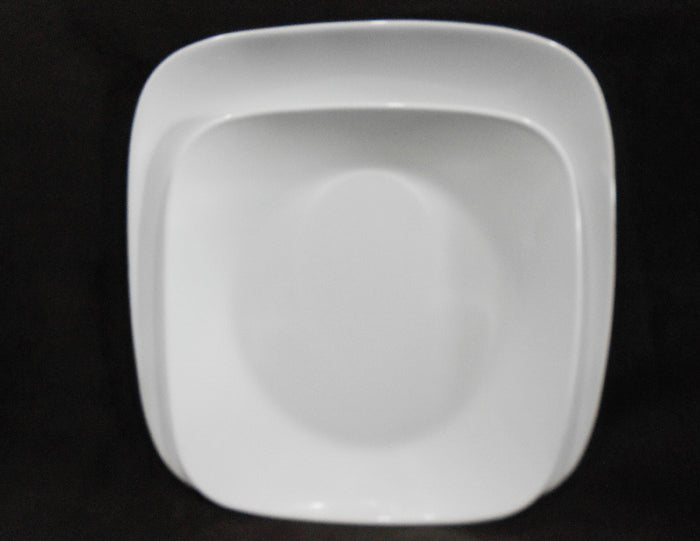 ❤️ NEW 12-pc CORELLE Square VIVID / PURE WHITE Dinnerware Set DINNER LUNCH BOWLS