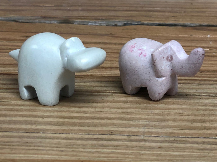 Soapstone Elephant Hippo Duo - tiny