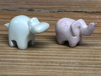 Soapstone Elephant Hippo Duo - tiny
