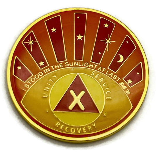 Stood in the Sunlight 10 Year Specialty AA Recovery Medallion - Tri-Plated Ten Year Chip/Coin