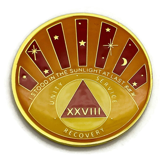 Stood in the Sunlight 28 Year Specialty AA Recovery Medallion - Tri-Plated Twenty-Eight Year Chip/Coin