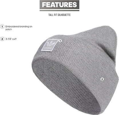 Adidas Unisex-Adult Tall Utility Cuff Beanie Grey - IQ5552