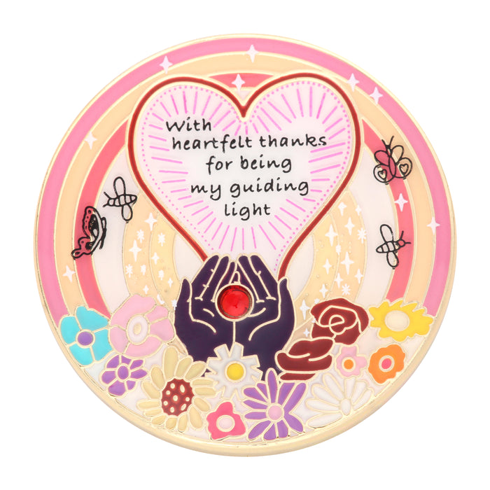 With Heartfelt Thanks Sponsor Tri-Plated Specialty AA/NA Affirmation Sobriety Medallion