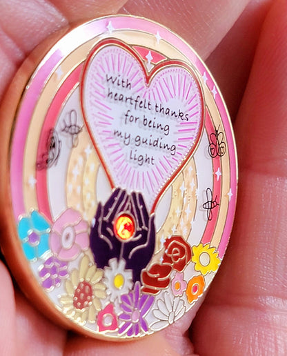 With Heartfelt Thanks Sponsor Tri-Plated Specialty AA/NA Affirmation Sobriety Medallion