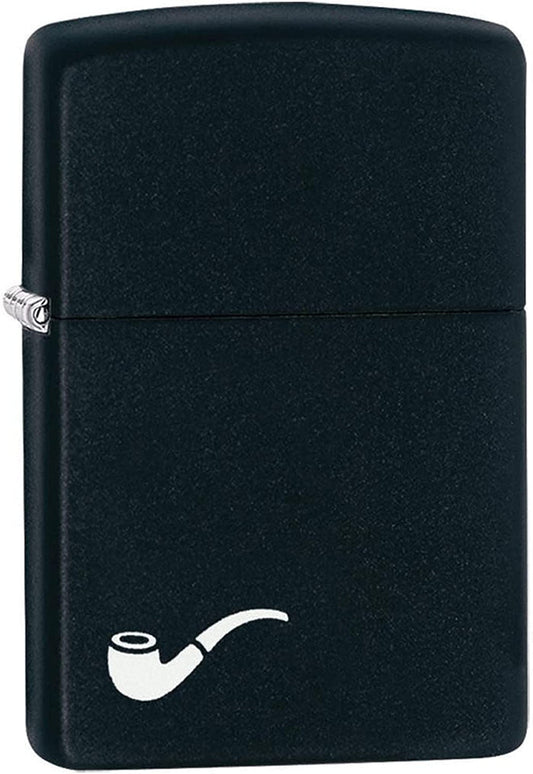 Zippo - Custom Personalized Black Matt Pipe Windproof Lighter - Pack 1
