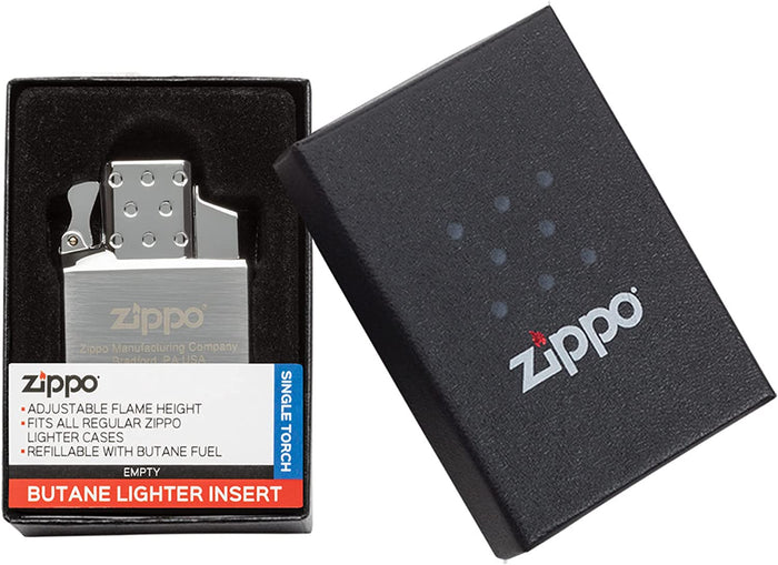 Zippo 65826 Butane Lighter Insert - Single Torch, Chrome